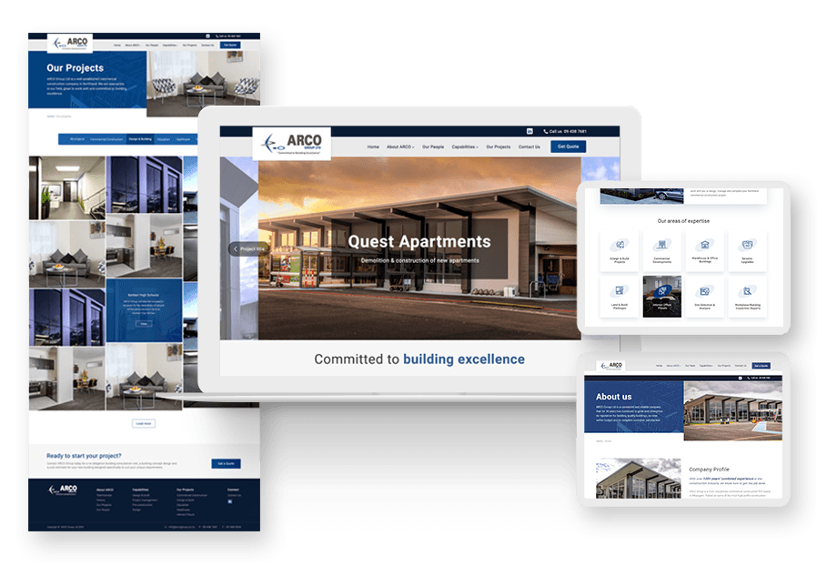Wercaxoon created the website for construction company ARCO to present their services